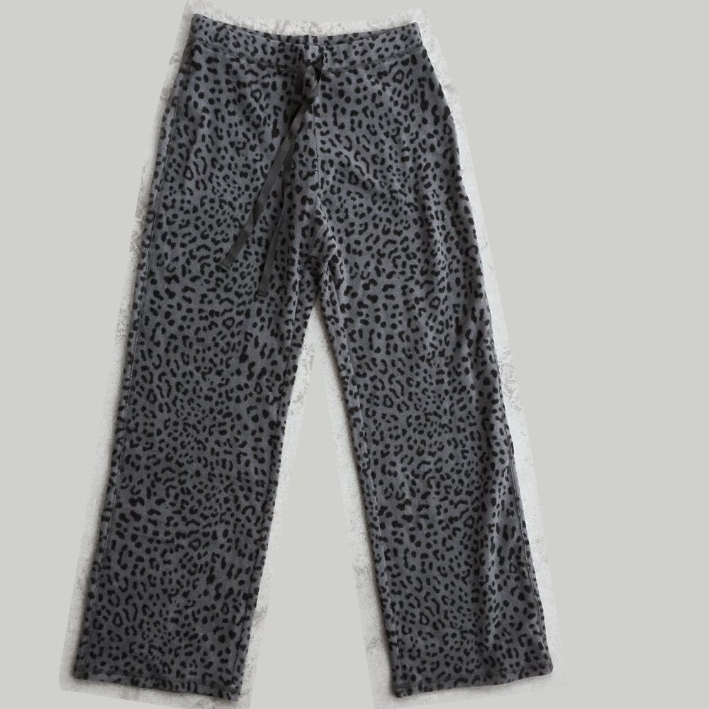 Grey Feline Print Microfleece Lounge Pants NWOT